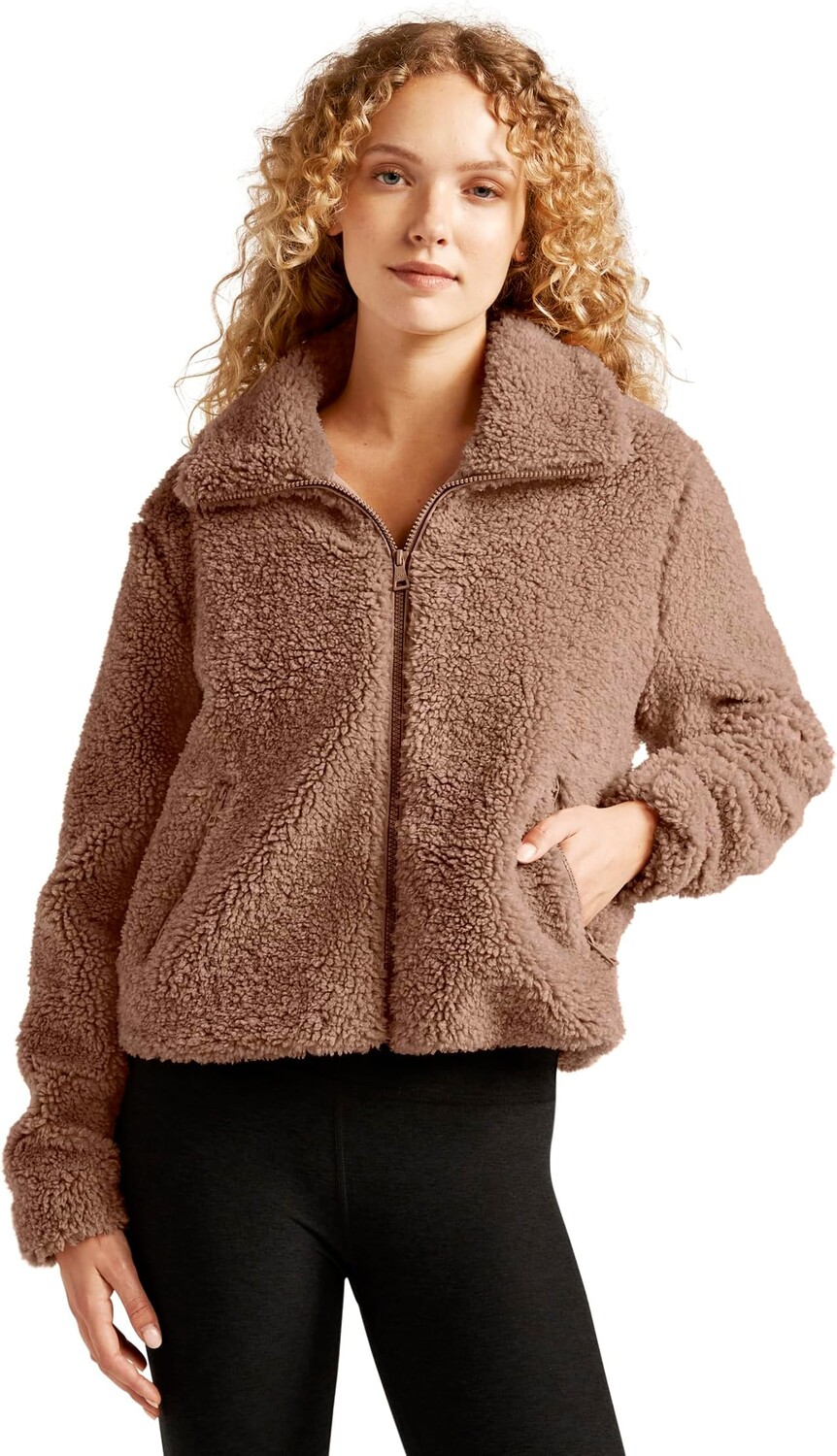 

Куртка Beyond Yoga Moto Sherpa Jacket, кэмел