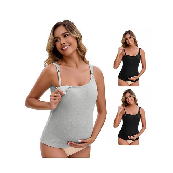 

3 упаковки женских термобелья с встроенным бюстгальтером для беременных и кормящих мам Inspire Chic, Black Grey