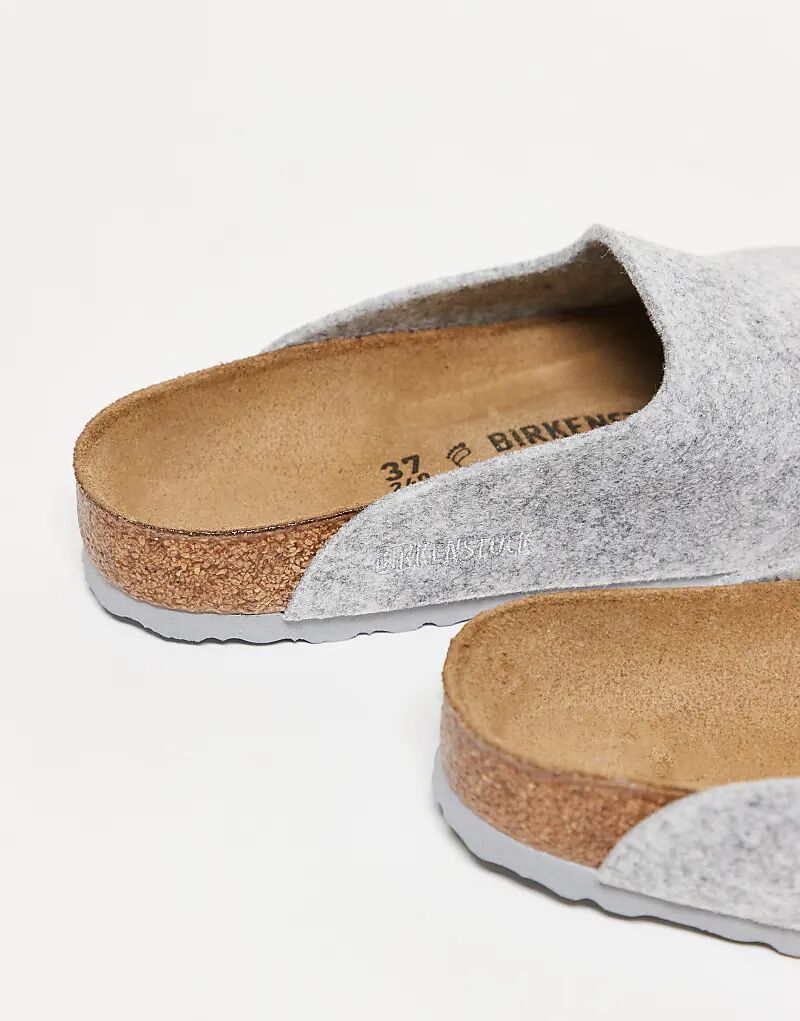 Тапочки Birkenstock Amsterdam Homeshoes светло-серого цвета — фото 3