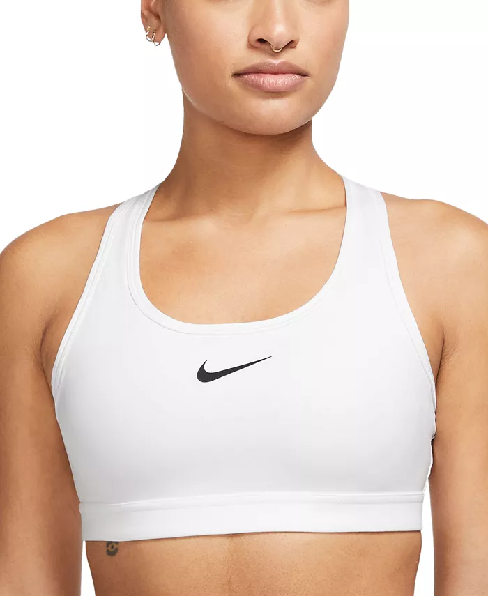 

Женский спортивный бюстгальтер с мягкой подкладкой Swoosh Nike, белый