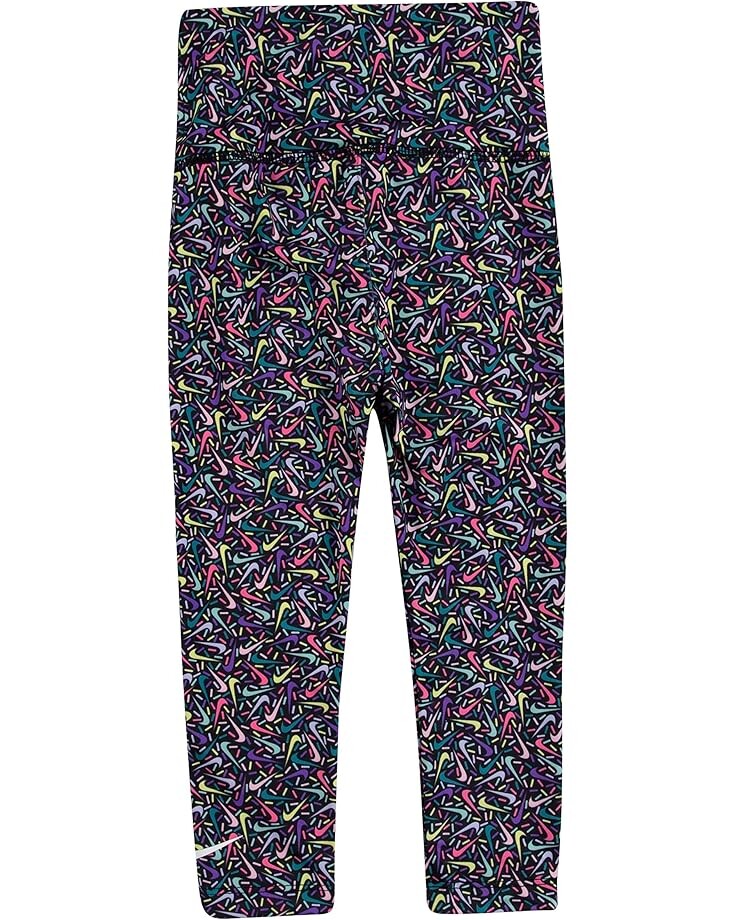 

Брюки Nike Kids Swoosh Print Leggings, черный