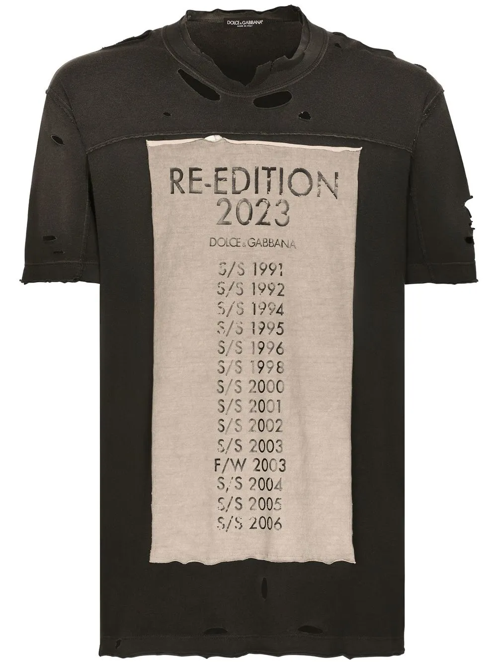 Футболка с принтом Re-Edition 2023 Dolce & Gabbana, черный