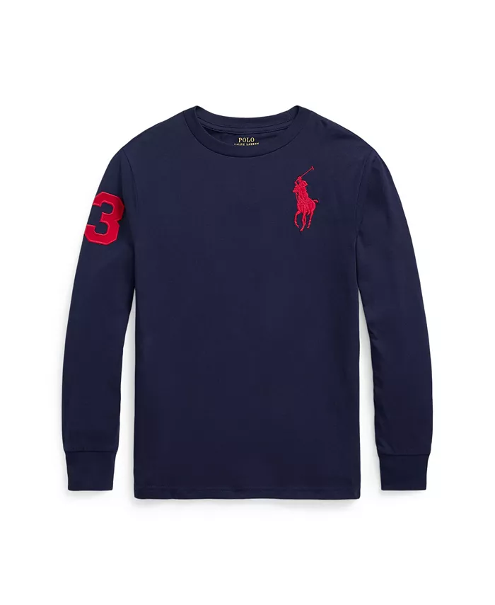 

Футболка Big Boys Big Pony из хлопкового джерси Polo Ralph Lauren, синий