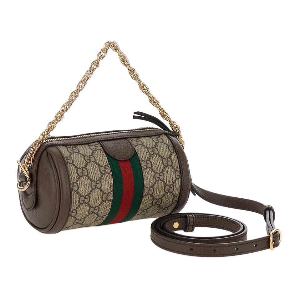 Мини-сумка через плечо GUCCI Ophidia из канваса с кожаной отделкой — фото 3