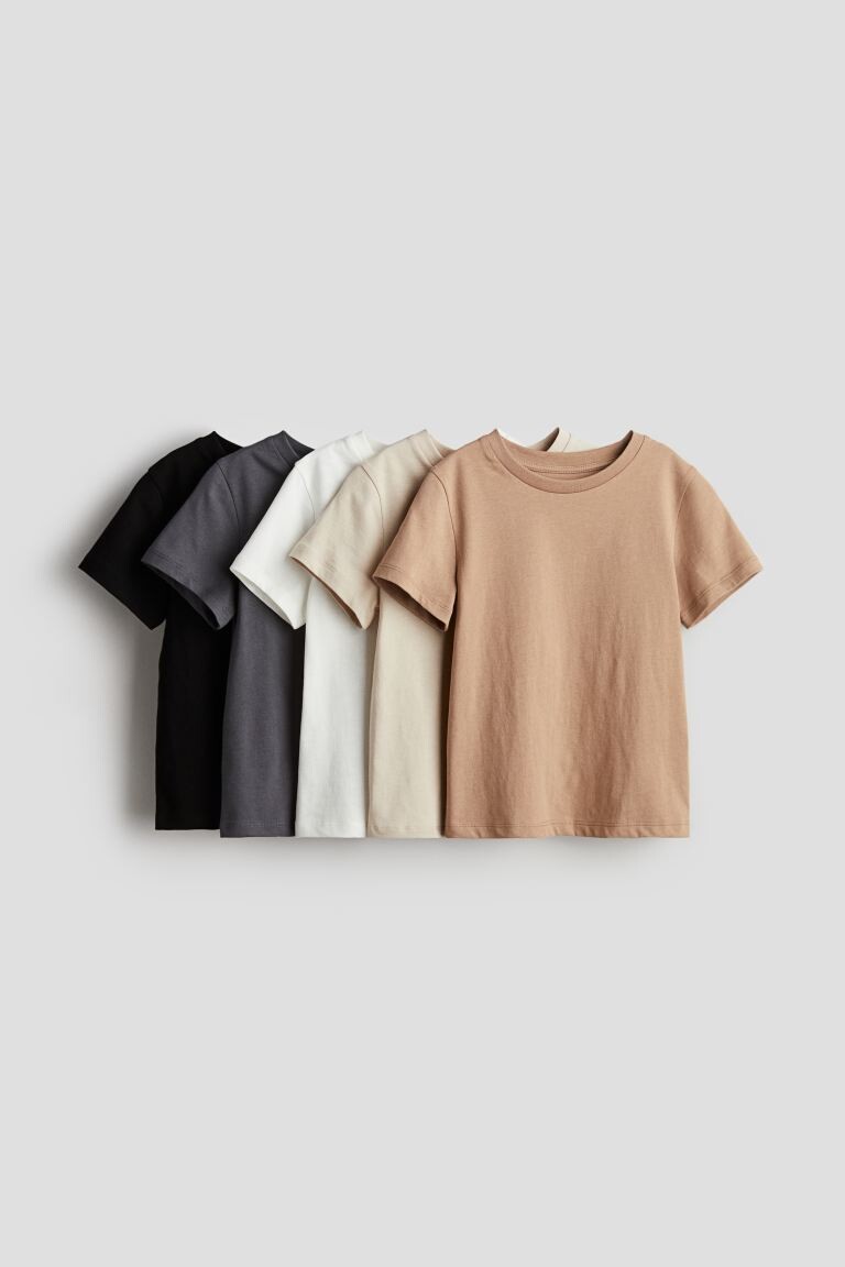 

Упаковка из 5 хлопковых футболок H&M, черный