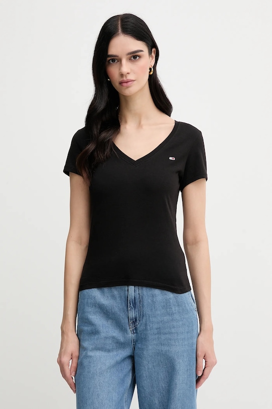

Хлопковая футболка 2 шт Tommy Jeans, черный