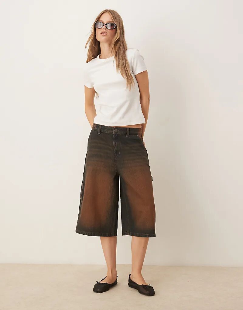 

Мешковатые джинсовые шорты Cotton On 91 коричневого цвета Cotton On