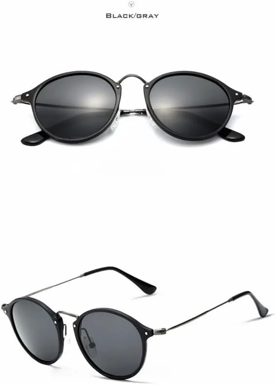

Мужские солнцезащитные очки, модные круглые, унисекс, поляризованные, с зеркальным покрытием, спортивные, для вождения, мужские очки для женщин UJNHGQ, Gray
