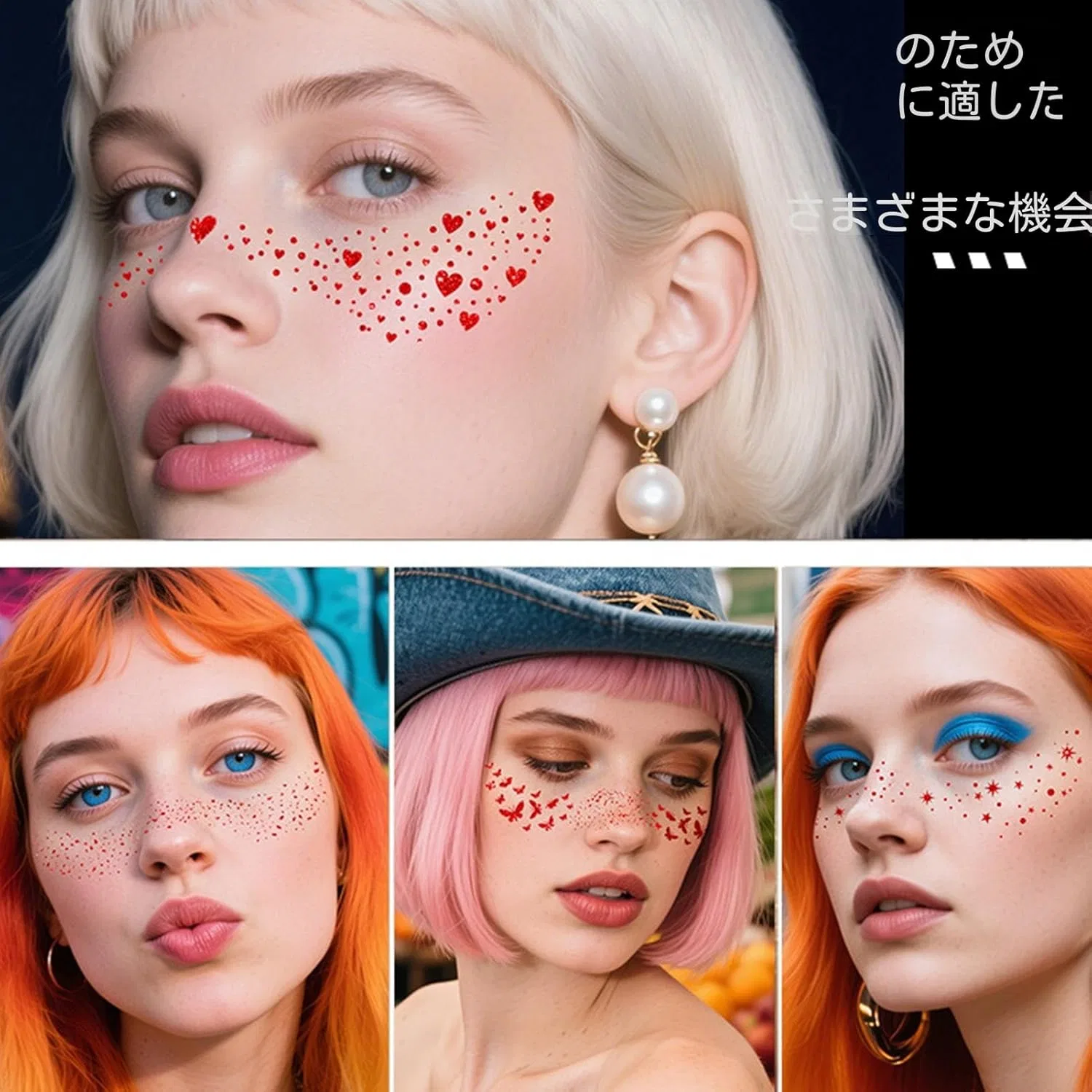Временные татуировки для лица Freckle Face Sticker, водостойкие, разноцветные — фото 4