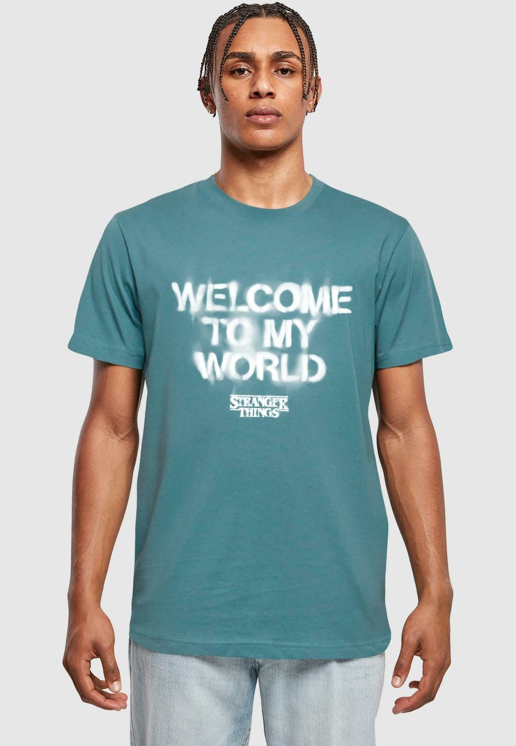 

Футболка с принтом STRANGER THINGS - WELCOME TO MY WORLD ABSOLUTE CULT, синий