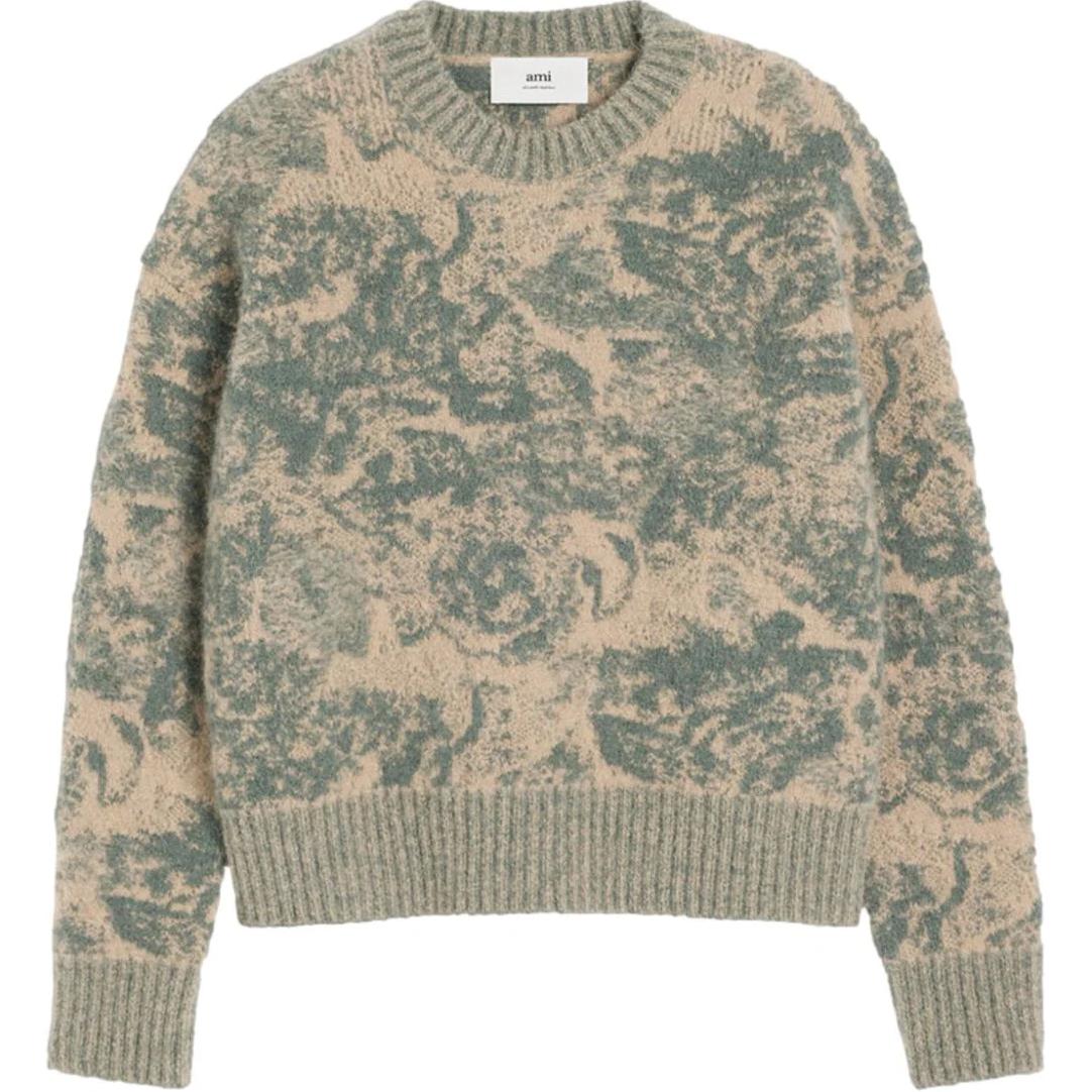 

Джемпер Ami Paris вязка жаккард AMIPARIS, бежевый