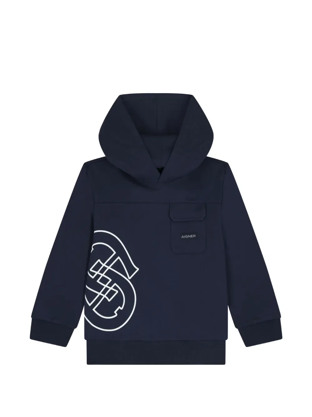 Худи с графичным принтом Aigner Kids, синий