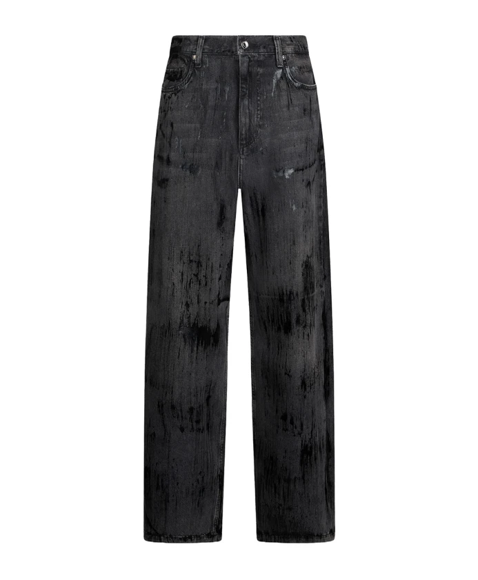 

Джинсы с высокой посадкой и широкими штанинами Liu Jo, черный