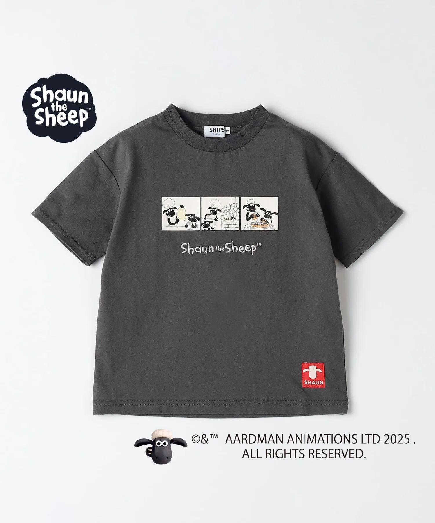 Детская футболка с комикс-принтом Shaun the Sheep SHIPS Colors темно-серая