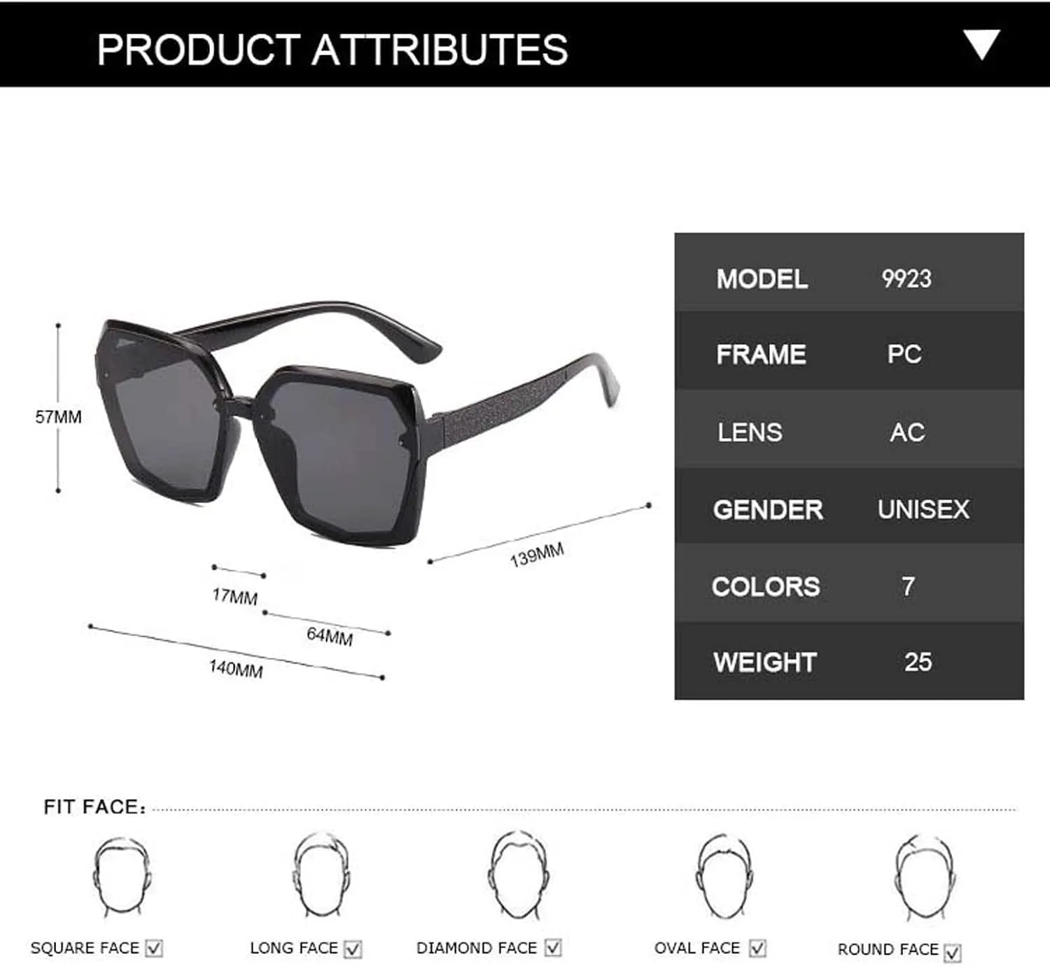 

Солнцезащитные очки XINXIN в стиле интернет-знаменитости для уличной фотосъемки, большая оправа, декоративные очки для отдыха и съемок (Цвет: B, Размер: Средний), B
