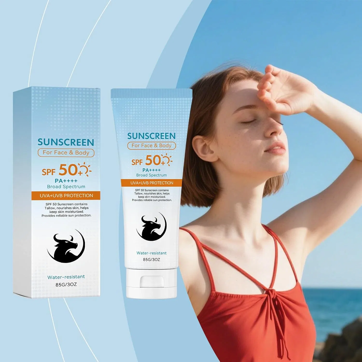 Минеральный солнцезащитный крем SPF 50+ с говяжьим жиром Rubu22A — фото 2