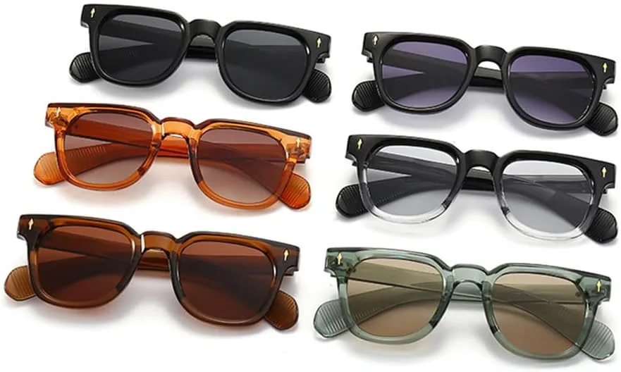 

Мужские солнцезащитные очки в стиле ретро с заклепками, защита от ультрафиолета UV400, модные женские солнцезащитные очки зеленого цвета HVTVTLA, Black Gray Gradient