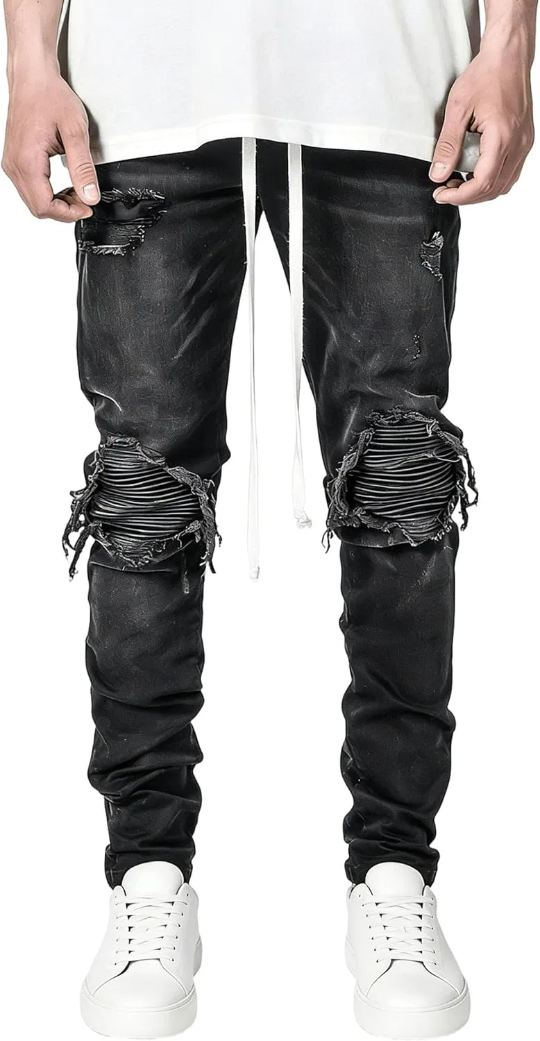 Джинсы Slim Fit Ripped, Black