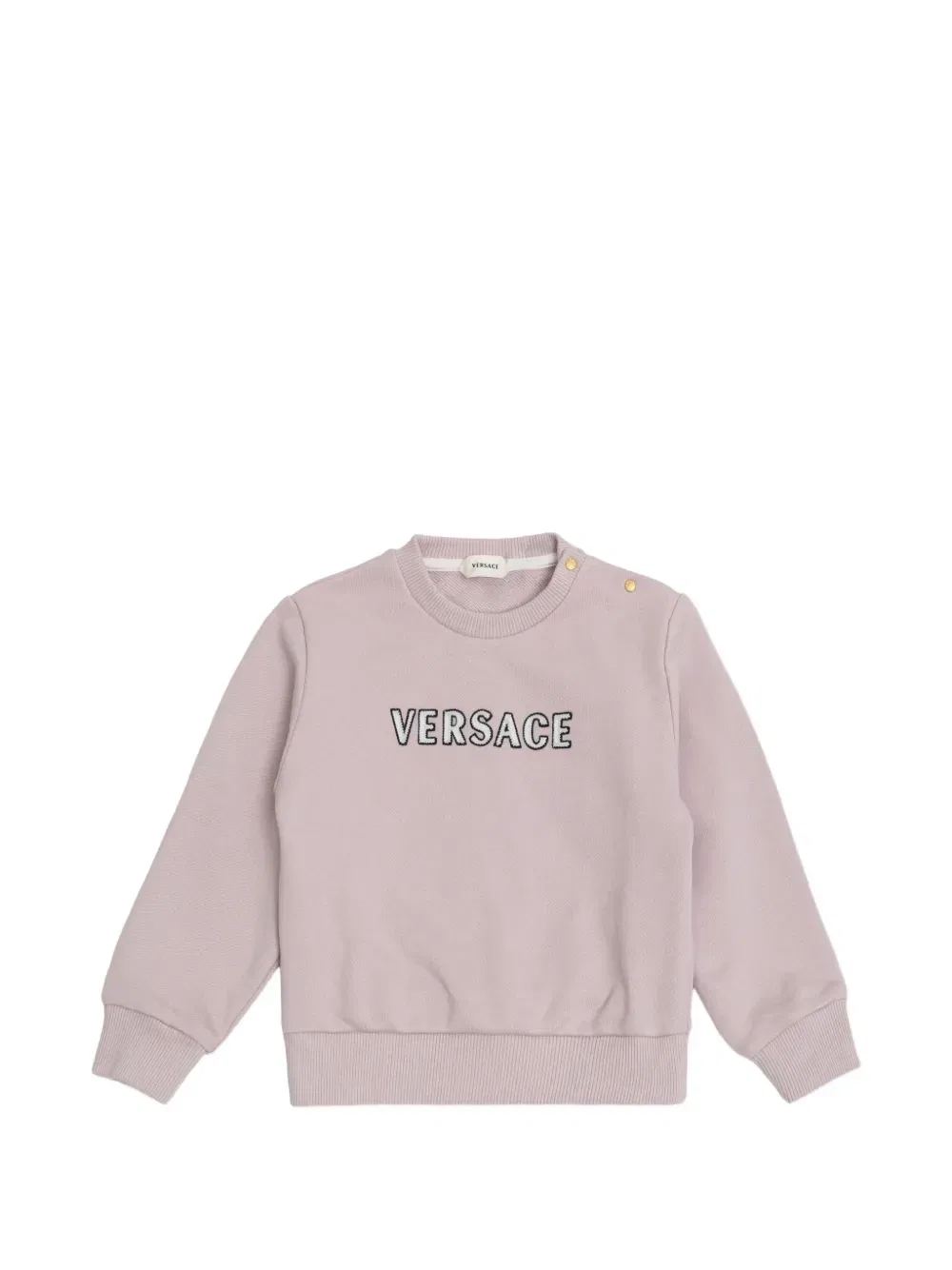 Свитшот с вышитым логотипом Versace Kids, фиолетовый