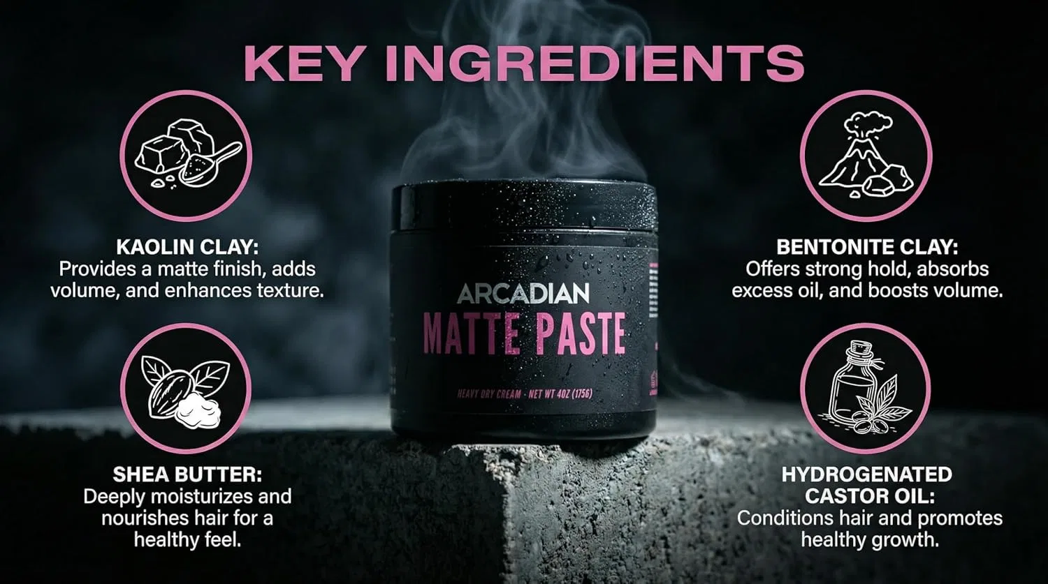 Матовая паста для укладки волос «Matte Paste» от Arcadian, 115 г Arcadian — фото 3