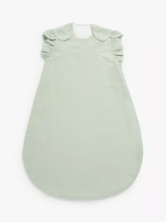 

Детский спальный мешок John Lewis Frill Sleeve Muslin Baby, зеленый