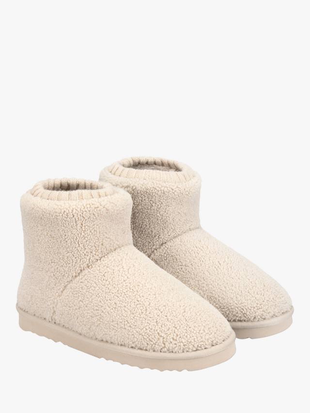 Isotoner женские сапоги-тапочки с манжетами Borg totes, Cream — фото 3