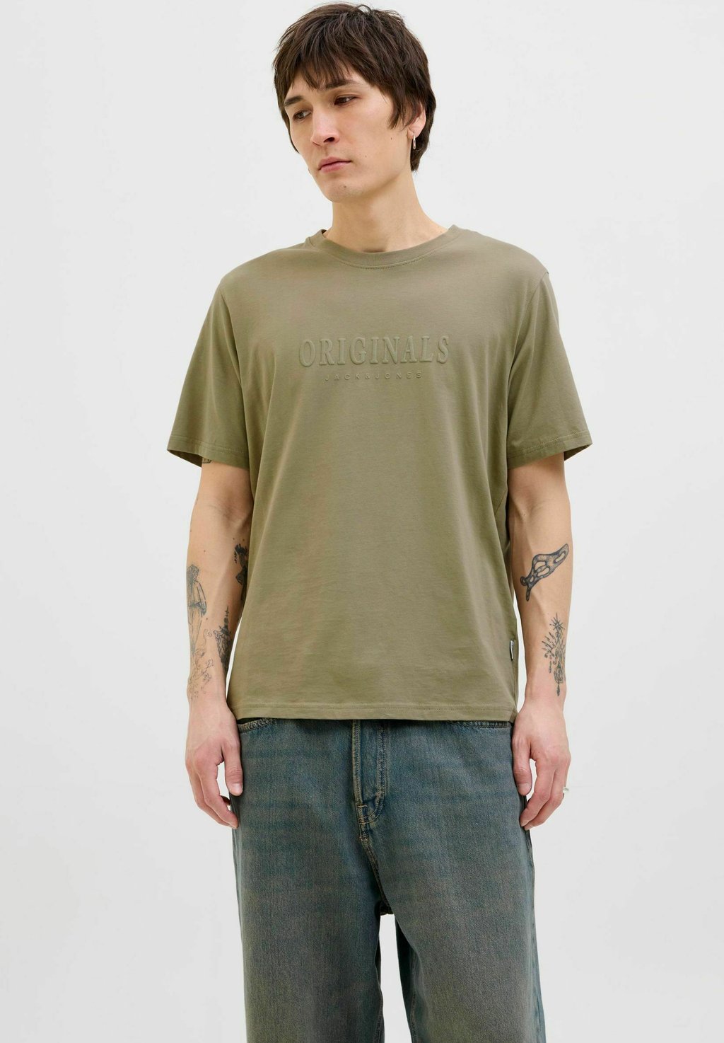 

Футболка с принтом JORFREDERIKSBERG SS CREW NECK NOOS Jack & Jones, цвет Silver Sage