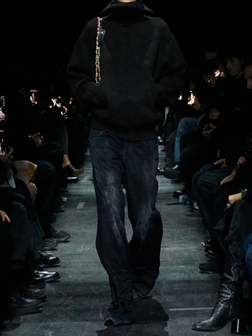 Хлопковый свитер на молнии до половины BALENCIAGA, черный — фото 4