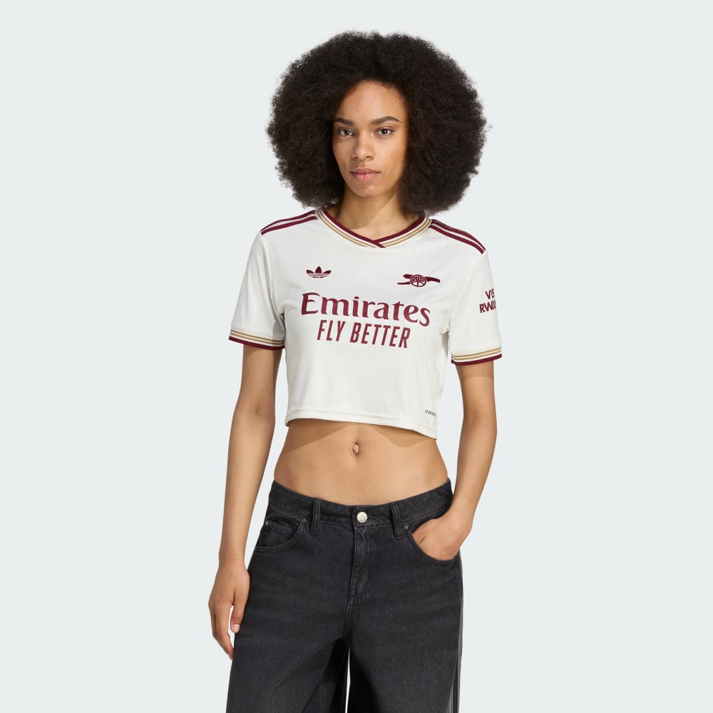 

Джерси Adidas Arsenal 25/26 Cropped Third Jersey, цвет Cloud White/Team Coll Burgundy 2