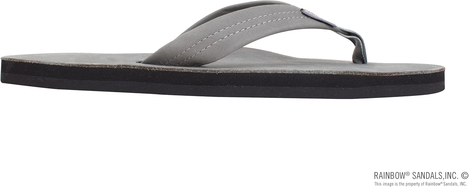 Мужские сандалии Rainbow Single Layer Premier из кожи Rainbow Sandals, серый — фото 4
