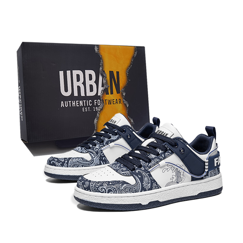 

Нескользящие износостойкие низкие мужские кроссовки URBAN AUTHENTIC, White Blue