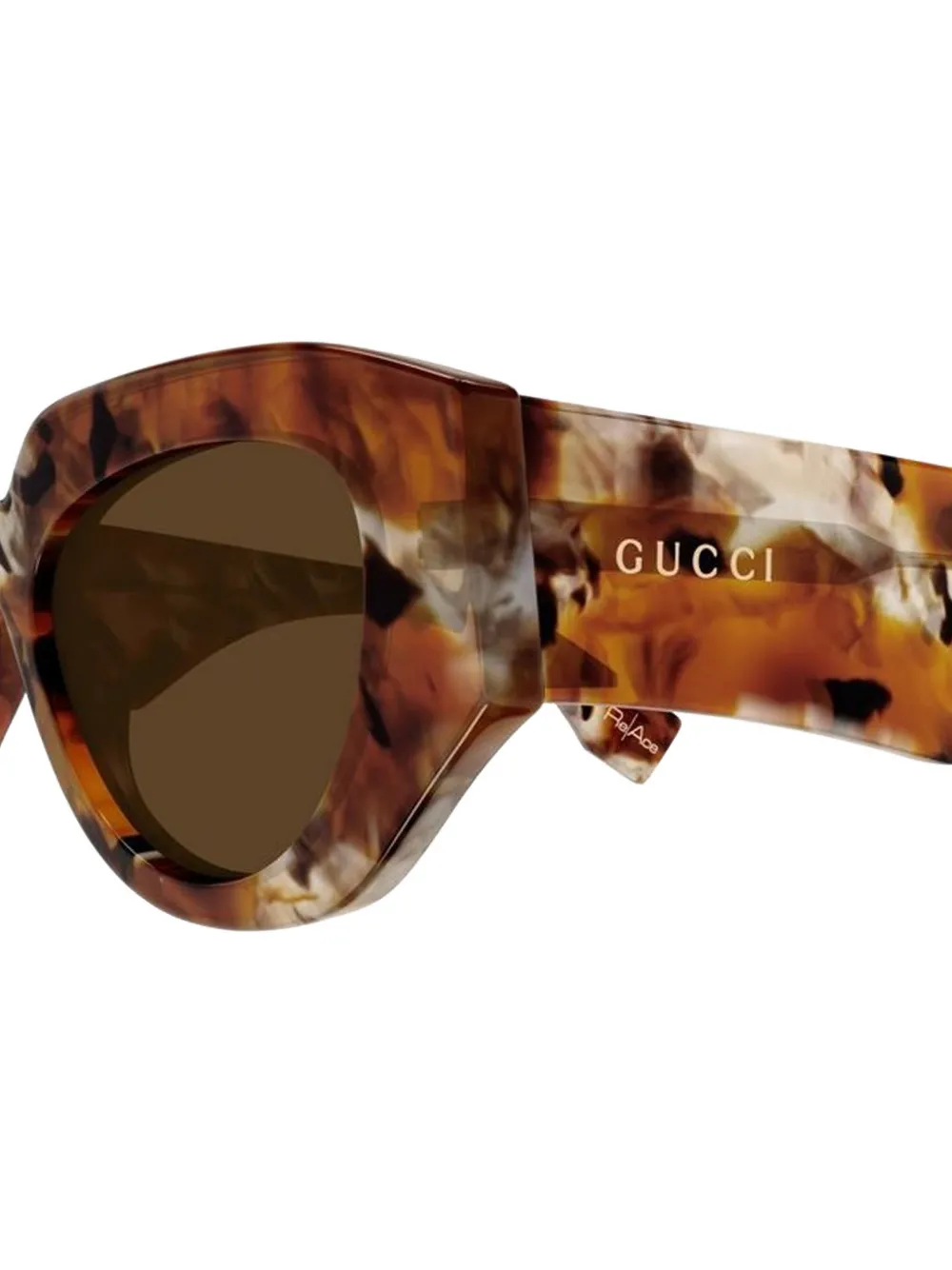 Круглые солнцезащитные очки "Гавана" Gucci, коричневый — фото 3