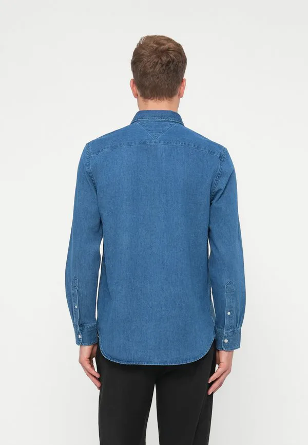 Рубашка из денима стандартного кроя с вышивкой флага Tommy Hilfiger, Mid Blue Denim — фото 3