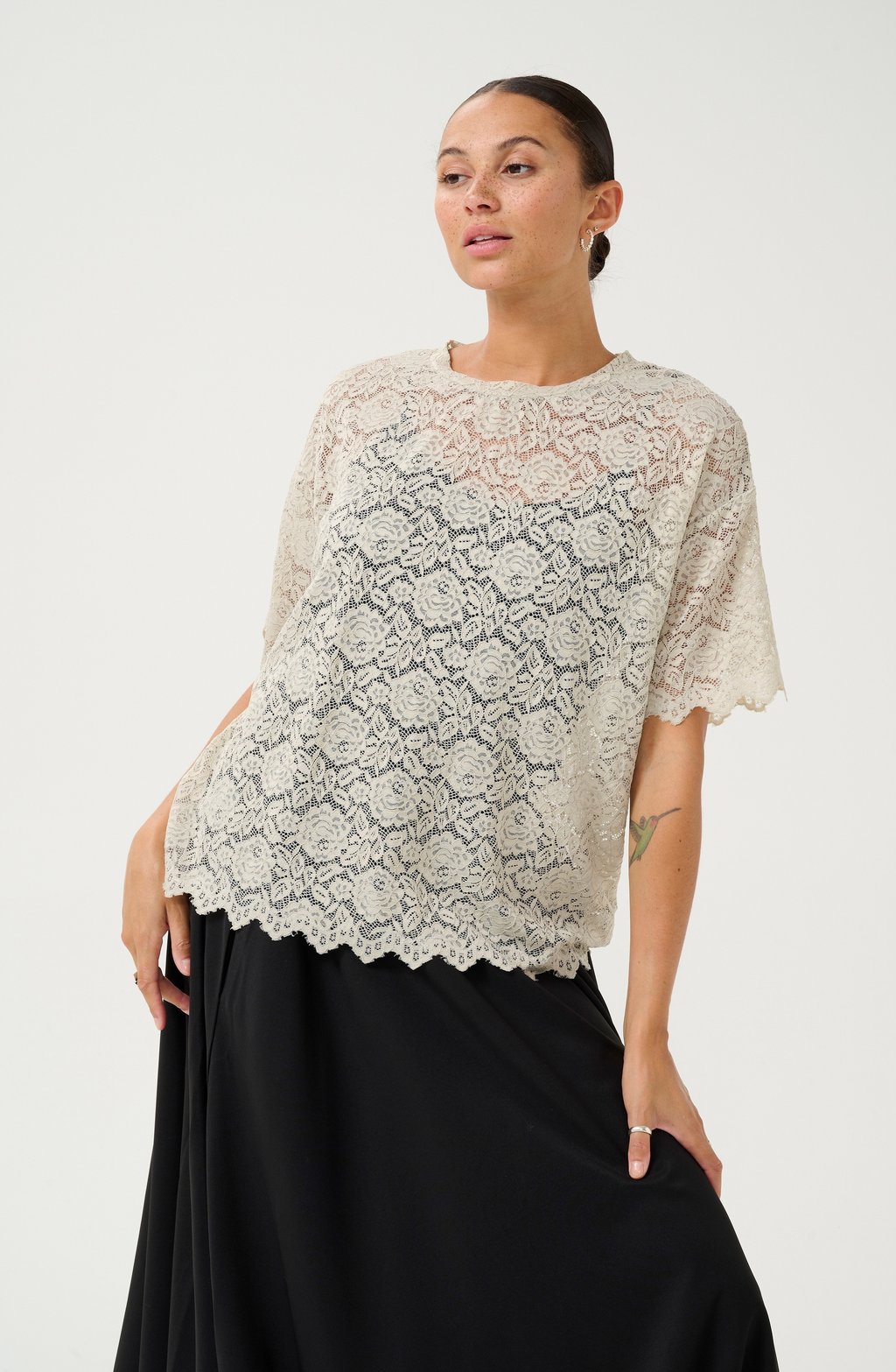 

Блуза KAJAIDEN LACE Kaffe, серый