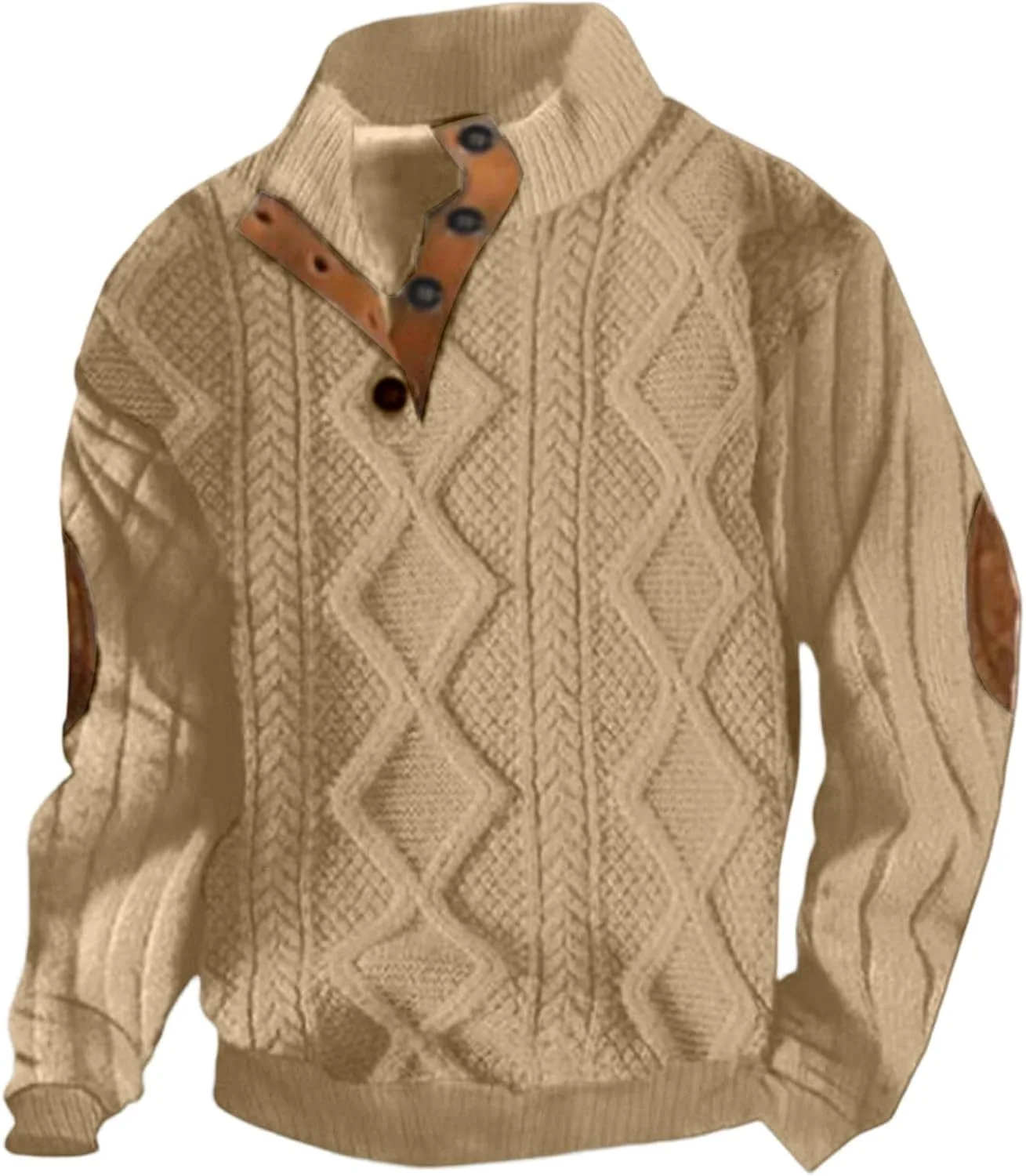 

Мужской вязаный свитер с цветными блоками, длинный рукав и отложной воротник