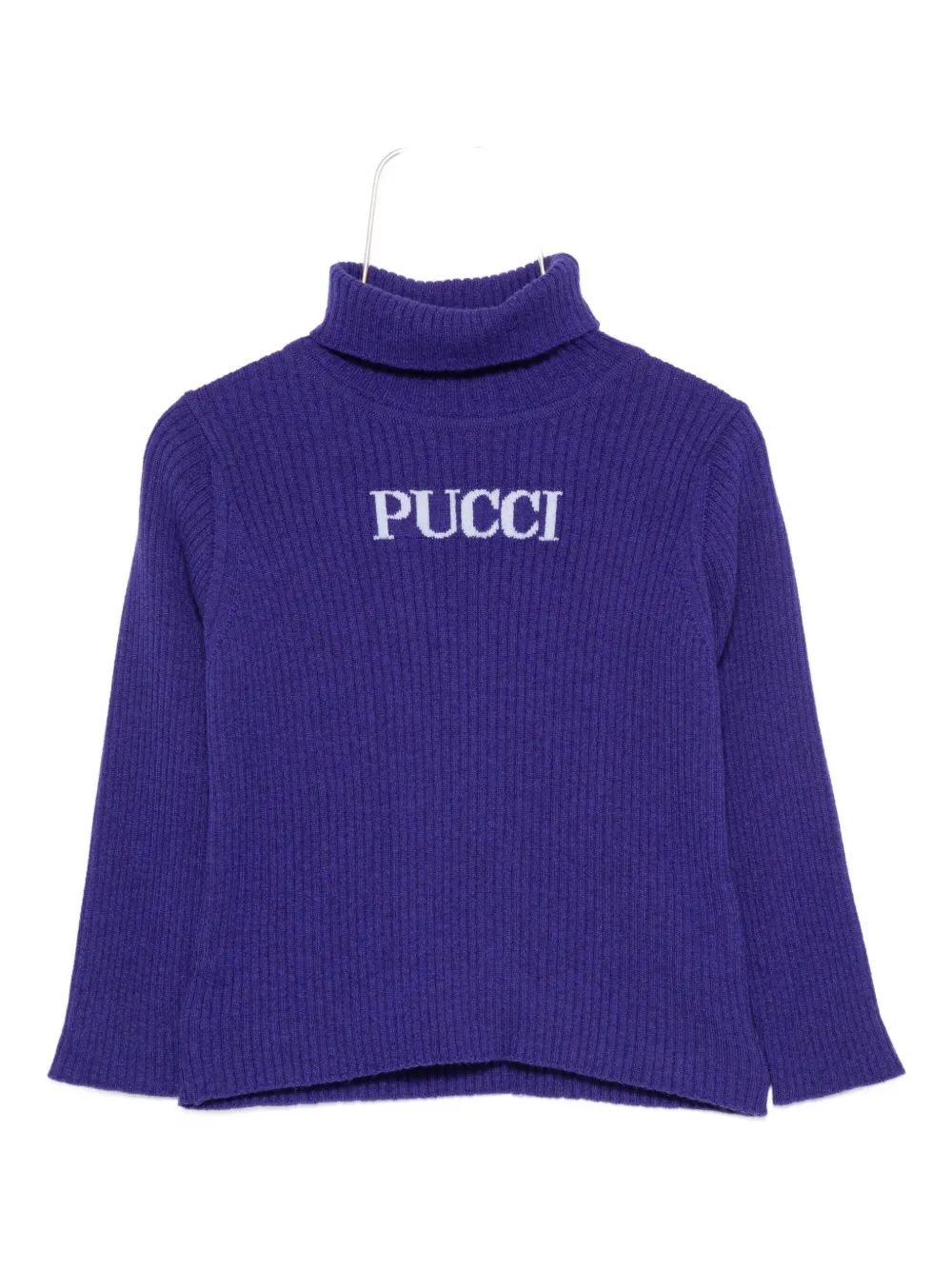 

Свитер в рубчик с высоким воротником PUCCI Junior, синий