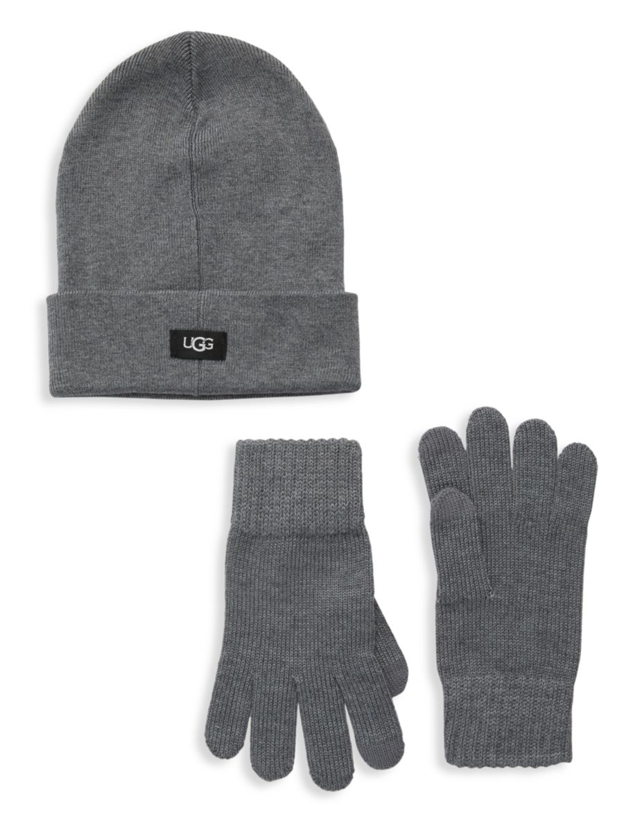 

Комплект из 2 предметов: шапка и перчатки UGG, угольный