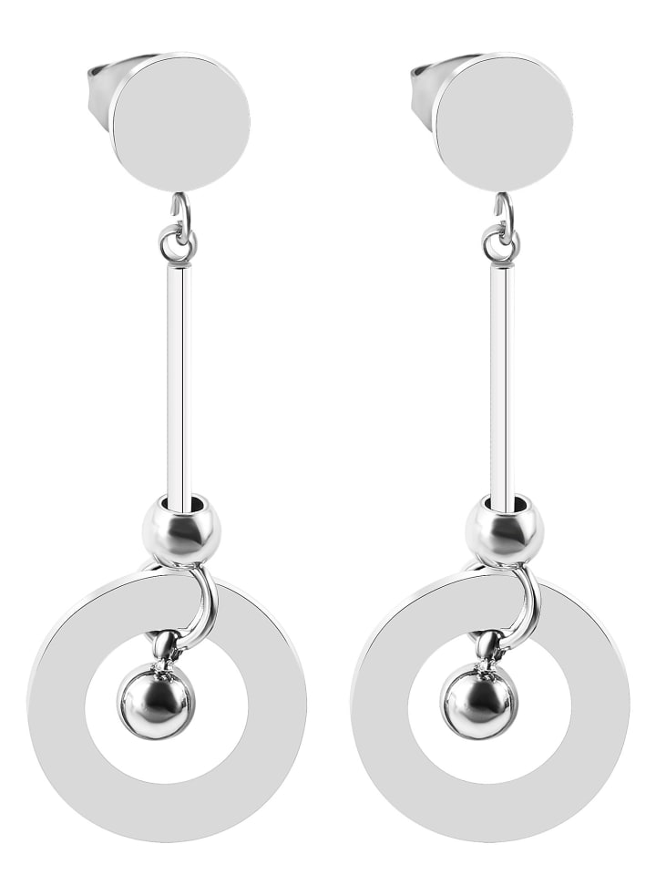 

Adeliás Женские серьги - Серьги-гвоздики из нержавеющей стали серебристого цвета