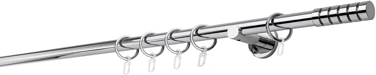 

Карниз для штор mydeco "20 мм настенный кронштейн Rillcube 6,5 см", 1 направляющая, фиксированный размер 400 см, цвет chromfarben