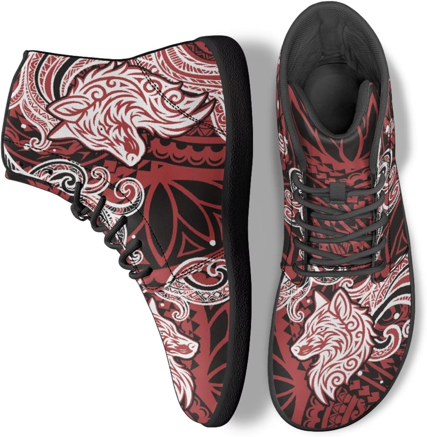 

Кроссовки для ходьбы для женщин и мужчин, противоскользящие, для бега, высокие теннисные спортивные обувь Ecaestolph, красный