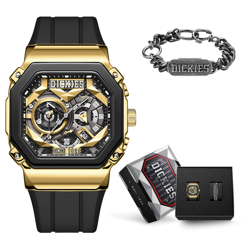 

Dickies Часы Mecha Samurai Collection Wrist Watch Quartz Movement Silicone Strap Cut Out Dial Men's Watch