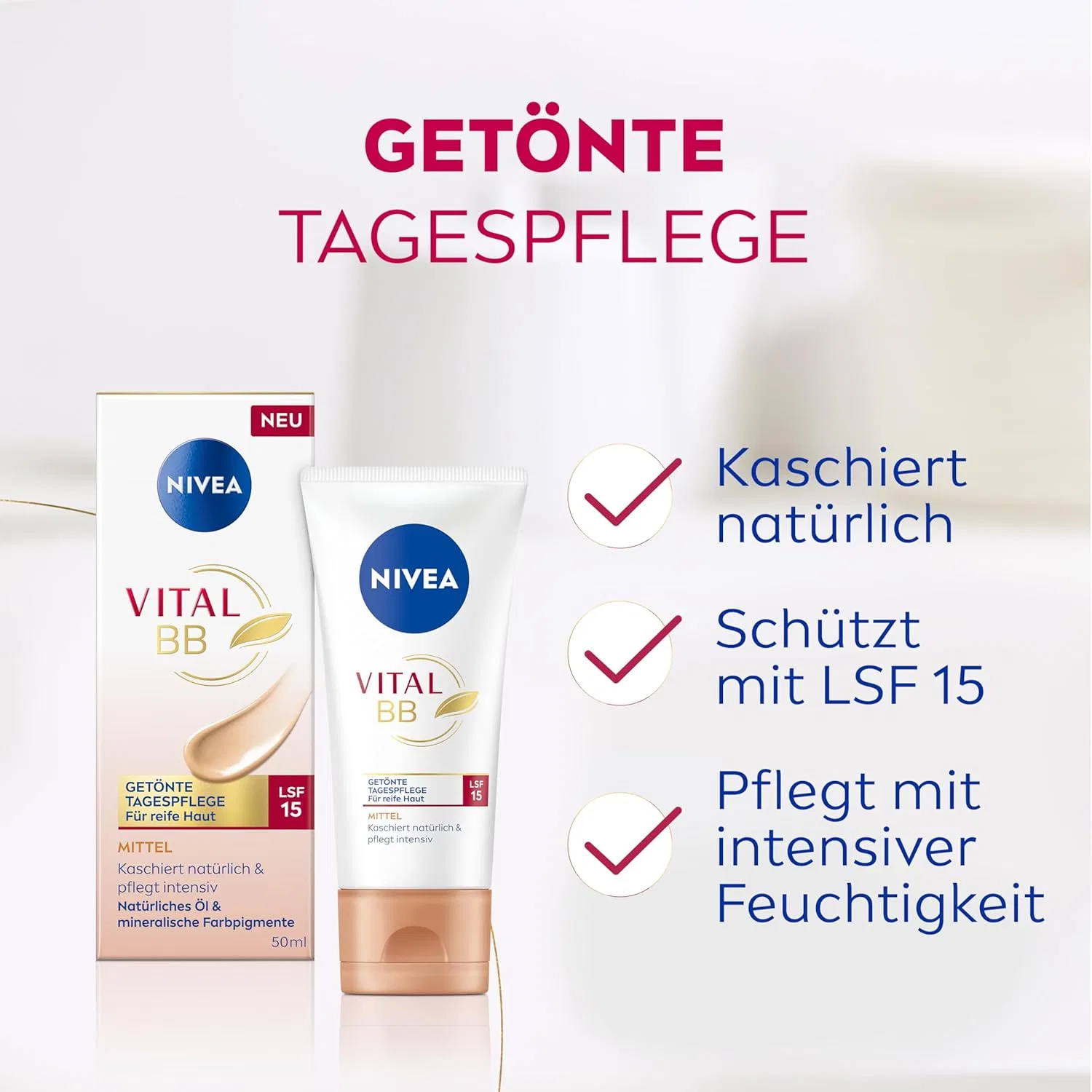 Тонирующий дневной BB-крем Nivea Vital SPF 15 для зрелой кожи Beiersdorf — фото 2