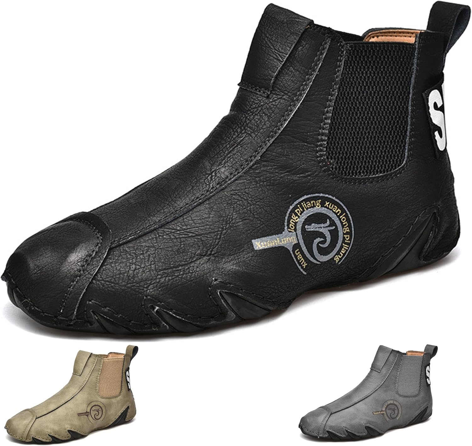 

DevilAngel Мужские повседневные ботинки Челси на осень и зиму 2022, теплые мягкие ботинки из кожи коровы на платформе с высокой голенью, новые большие итальянские ботинки на плоской подошве, черный