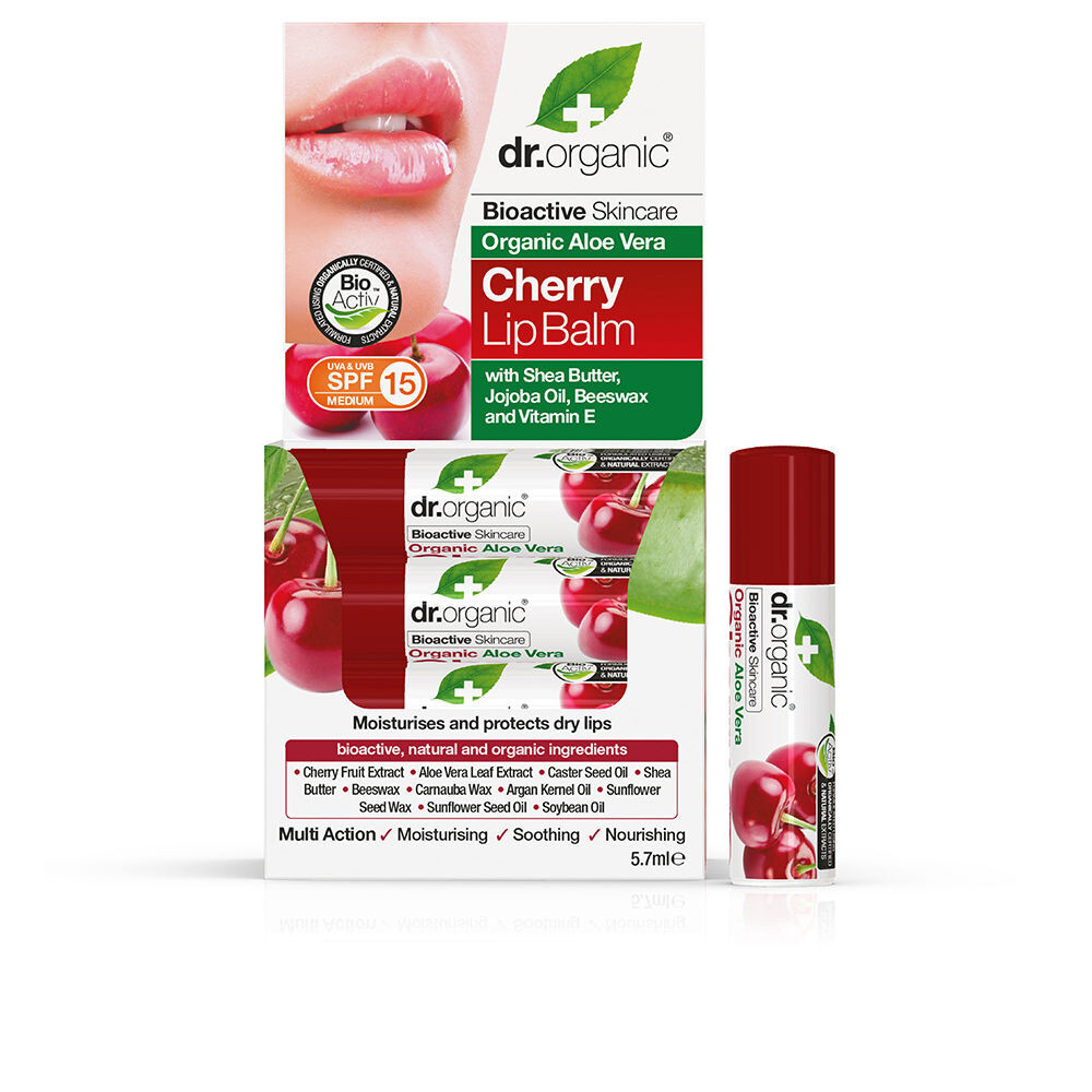 

Губная помада Aloe vera y cereza bálsamo labial Dr. organic, 5,7 г