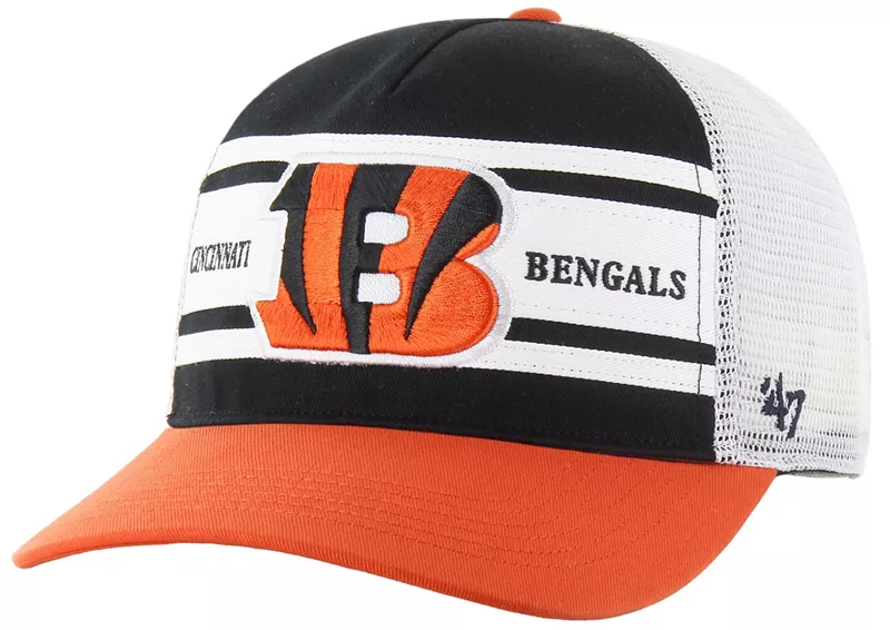 

Мужская черная регулируемая кепка Cincinnati Bengals '47 Super Stripe Hitch