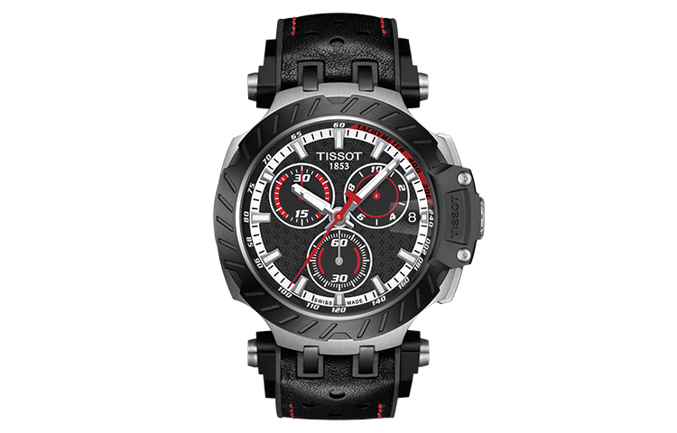 

Мужские часы с кварцевым механизмом TISSOT, черный циферблат 47.6 мм, корпус из нержавеющей стали, резиновый ремешок