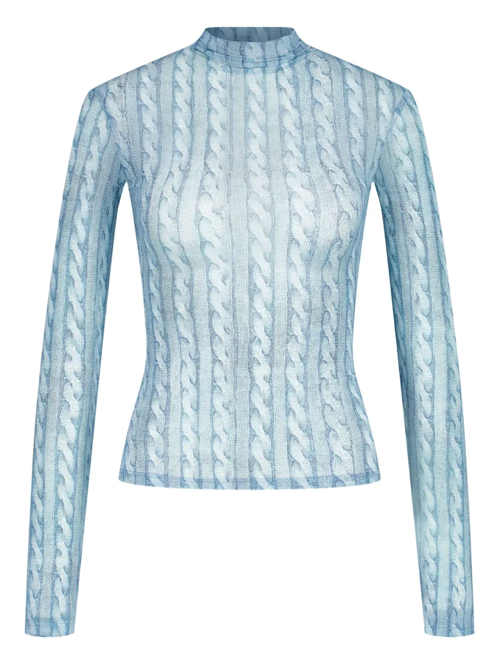 

Топ фактурной вязки с высоким воротником Avavav, синий