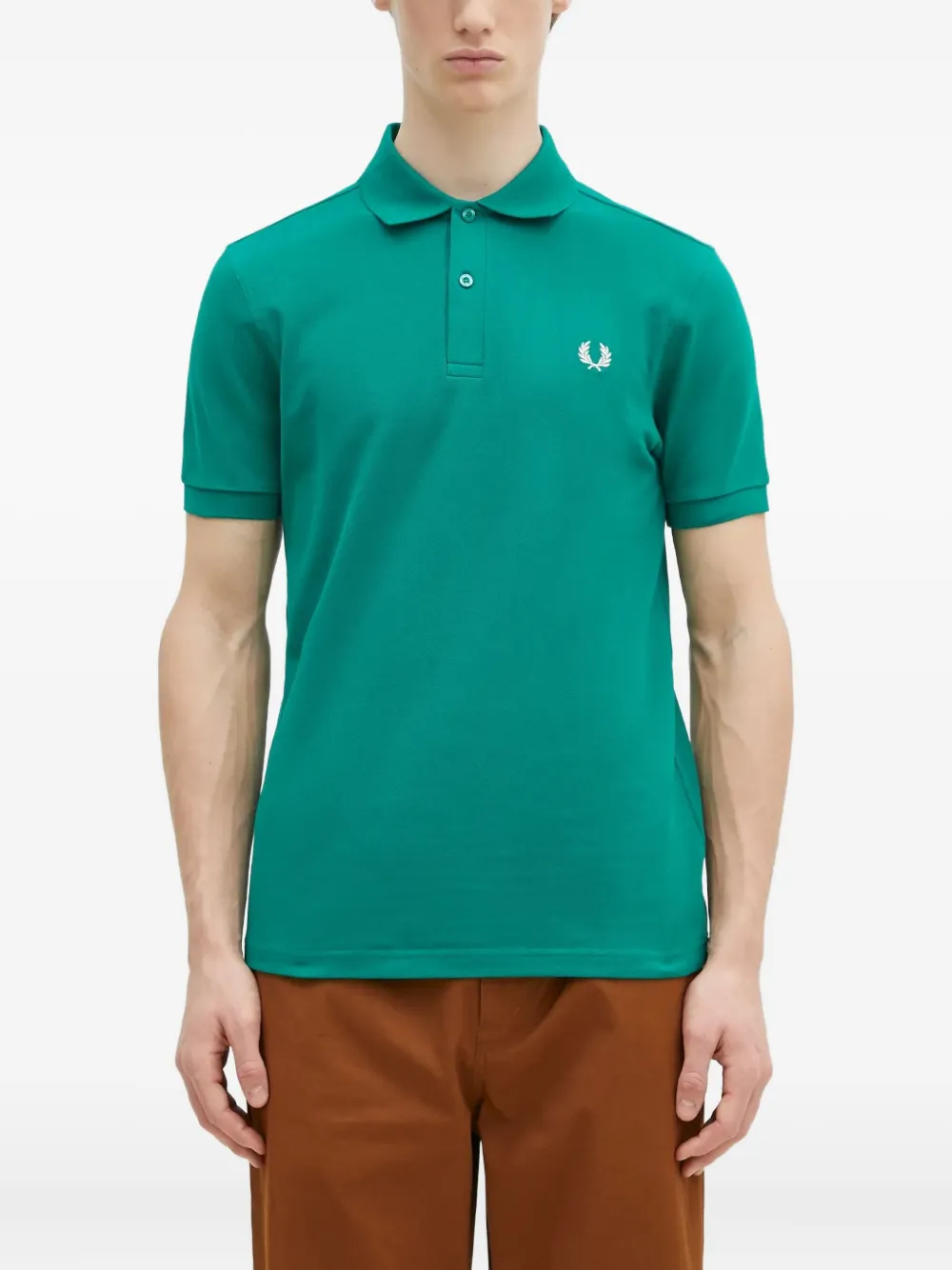 

Поло с вышитым логотипом Fred Perry, зеленый