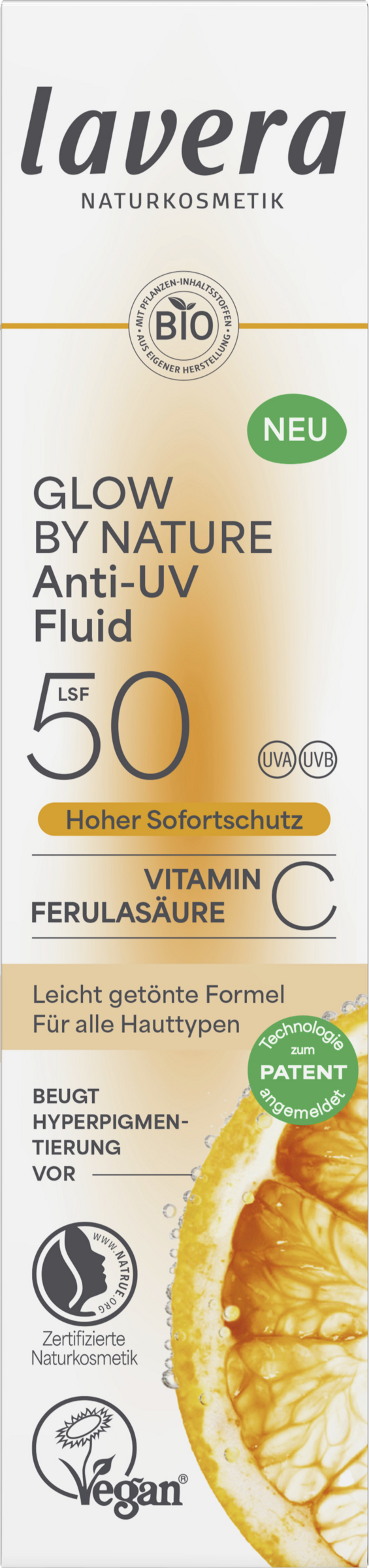 

Солнцезащитный крем lavera Glow by Nature Anti-UV Fluid LSF50