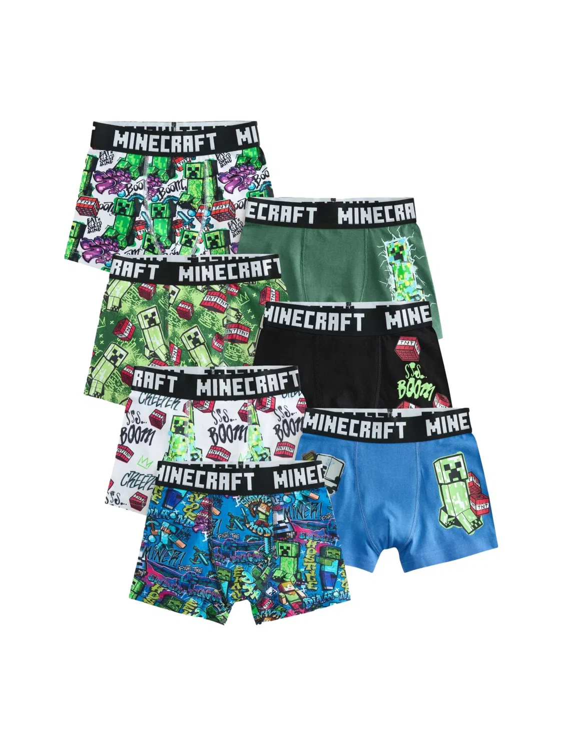 Трусики Next Underpants Minecraft в синем зеленом, черном и белом цветах